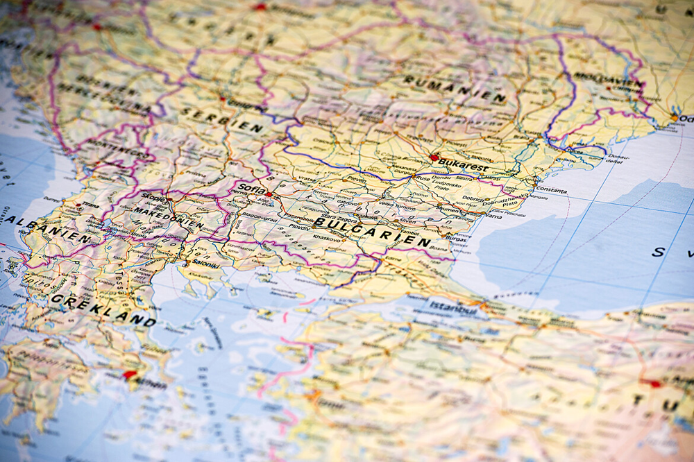 Karta över sydöstra Europa